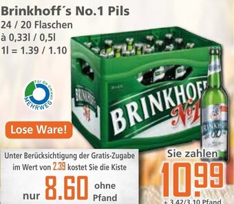 Klaas und Kock Brinkhoff's No.1 Pils 24x0,33/20x0,5 L Angebot