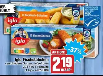 AEZ Iglo Fischstäbchen 224-450g Angebot