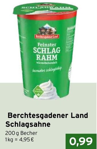 CAP Markt Berchtesgadener Land Schlagsahne 200 g Becher Angebot