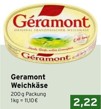 CAP Markt Géramont Weichkäse 200 g Packung Angebot