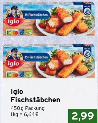 CAP Markt Iglo Fischstäbchen 450 g Packung Angebot