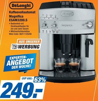 Expert DeLonghi Kaffeevollautomat Magnifica ESAM3200.S Angebot
