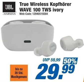 Expert JBL True Wireless Kopfhörer WAVE 100 TWS ivory Angebot