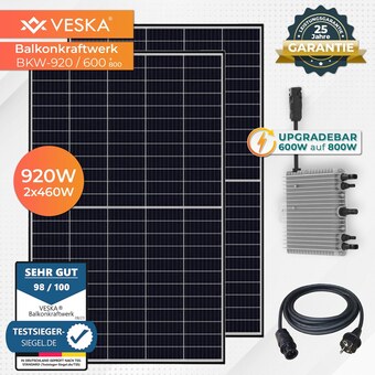 Netto Marken-Discount Veska 920 w / 600+800w balkonkraftwerk photovoltaik solaranlage steckerfertig wifi smart Angebot