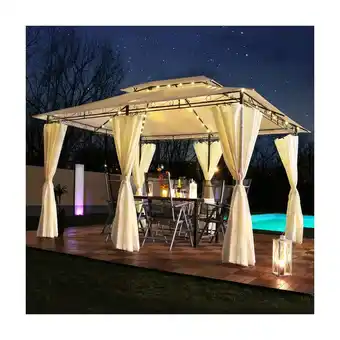 Netto Marken-Discount Swing&harmonie luxus led - pavillon 3x4m minzo - inkl. seitenwände mit led beleuchtung + solarmodul gartenpavillon optional m Angebot