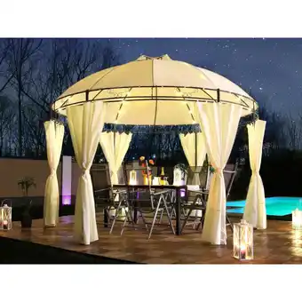 Netto Marken-Discount Swing&harmonie led - pavillon 350cm lavo - mit seitenwänden und led beleuchtung + solarmodul runder gartenpavillon partyzelt Angebot