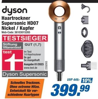 Expert dyson Haartrockner Supersonic HD07 Nickel/ Kupfer Angebot