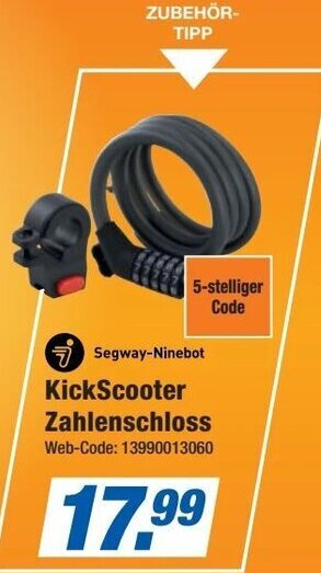 Expert Segway-Ninebot KickScooter Zahlenschloss Angebot