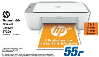 Expert hp Tintenstrahldrucker DeskJet 2720e Angebot