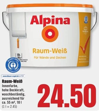 B1 Discount Baumarkt Alpina Raum-Weiß 10 L Angebot