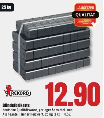 B1 Discount Baumarkt REKORD Bündelbriketts 25 kg Angebot