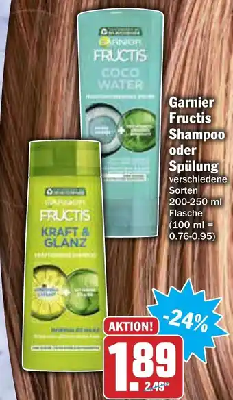 AEZ Garnier Fructis Shampoo oder Spülung 250ml/200ml Angebot