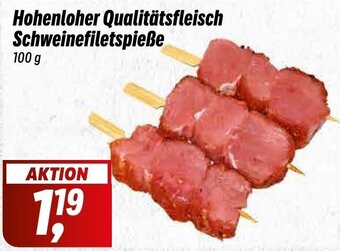 Simmel Hohenloher Qualitätsfleisch Schweinefiletspieße 100 g Angebot