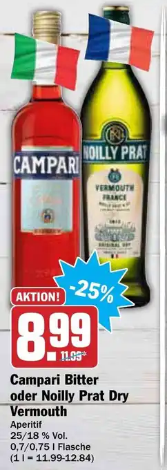 AEZ Campari Bitter oder Noilly Prat Dry Vermouth 0,7/0,75L Angebot