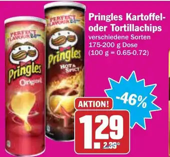 AEZ Pringles Kartoffel oder Tortillachips 175-200g Angebot