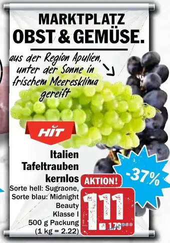 Hit Italien Tafeltrauben kernlos 500g Angebot