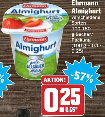 Hit Ehrmann Almighurt 100-150g Becher Angebot