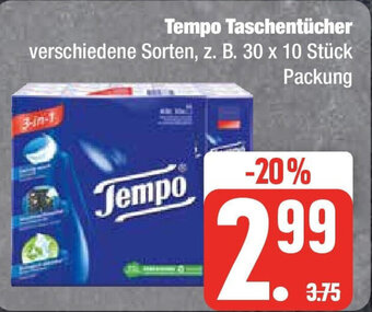 Marktkauf Tempo Taschentücher verschiedene Sorten, z. B. 30 x 10 Stück Angebot