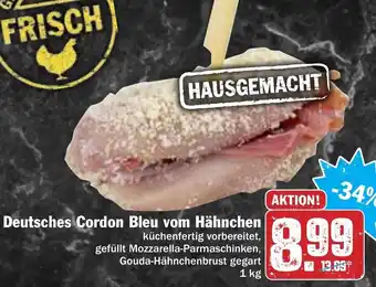 Hit Deutsches Cordon Bleu vom Hähnchen 1kg Angebot