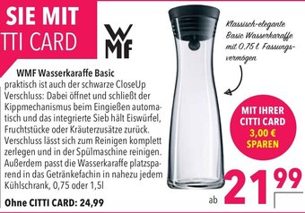 CITTI Markt WMF Wasserkaraffe Basic Angebot