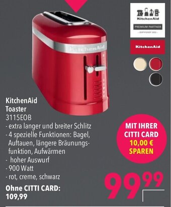 CITTI Markt KitchenAid Toaster 3115EOB Angebot