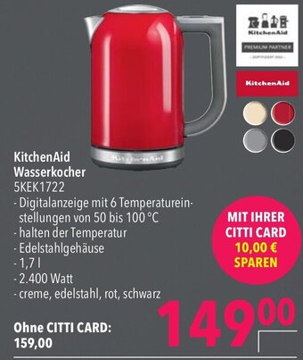 CITTI Markt KitchenAid Wasserkocher 5KEK1722 Angebot