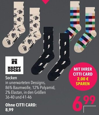 CITTI Markt HAPPY SOCKS Socken 36-40/41-46 Angebot