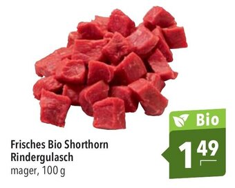 CITTI Markt Frisches Bio Shorthorn Rindergulasch mager, 100 g Angebot