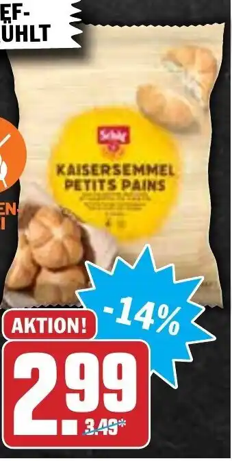 Hit Schär Kaisersemmel Rosette oder Mehrkornbrötchen 350/250g Angebot