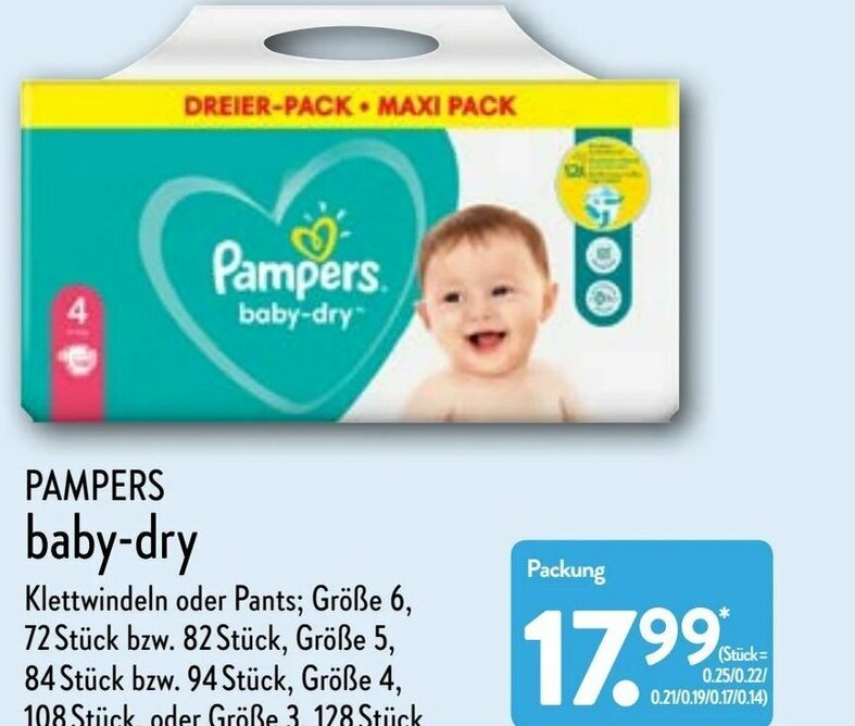 Pampers babydry Angebot bei Aldi Nord