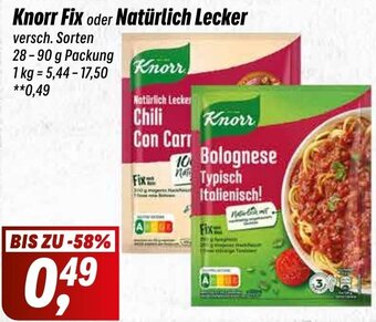Simmel Knorr Fix oder Natürlich Lecker 28-90 g Packung Angebot