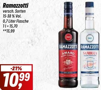 Simmel Ramazzotti 0,7 Liter Flasche Angebot