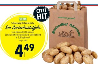 CITTI Markt Bio Speisekartoffeln 2.5kg Angebot