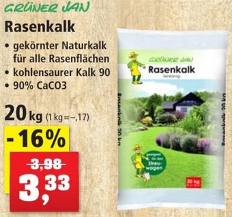 Thomas Philipps GRÜNER JAN Rasenkalk 20 kg Angebot
