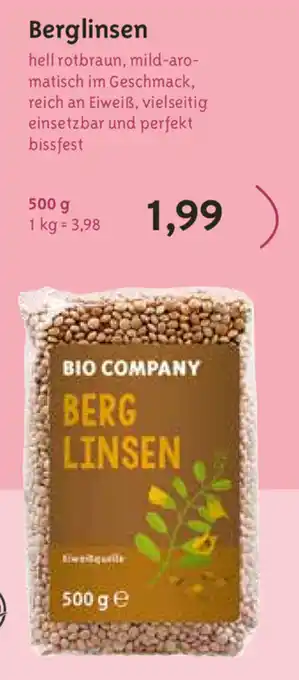 Biocompany Berglinsen 500g Angebot