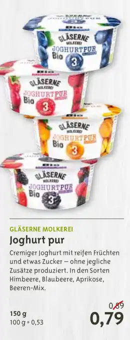 Biocompany Gläserne Molkerei Joghurt pur 150g Angebot