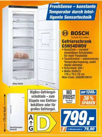 expert Octomedia Bosch Gefrierschrank GSN54DWDV Angebot