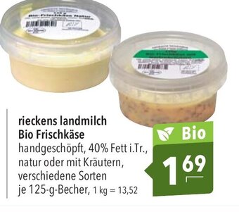 CITTI Markt rieckens landmilch Bio Frischkäse 125g Angebot