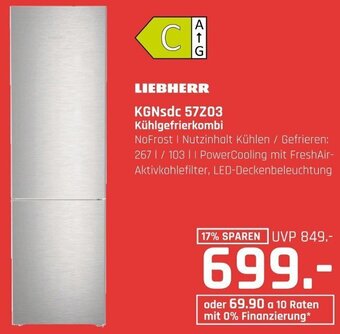 Hirsch und Ille LIEBHERR KGNsdc 57Z03 Kühlgefrierkombi Angebot