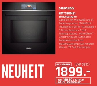 Hirsch und Ille SIEMENS HM778GMB1 Einbaubackofen Angebot
