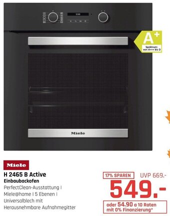 Hirsch und Ille Miele H 2465 B Active Einbaubackofen Angebot