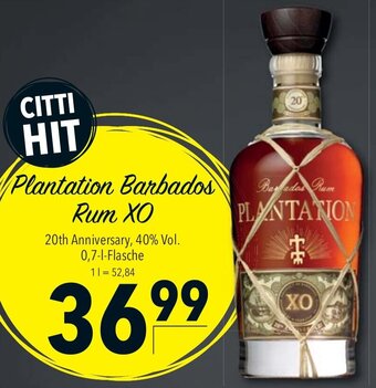 CITTI Markt Plantation Barbados Rum XO 700ml Angebot