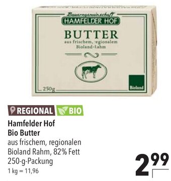 CITTI Markt Hamfelder Hof Bio Butter 250g Angebot