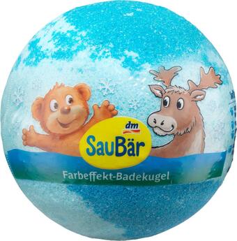 dm drogerie Saubär kinder badezusatz farbeffekt-badekugel blau/grün Angebot