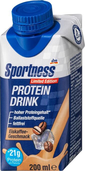 dm drogerie Sportness proteindrink eiskaffee geschmack, trinkfertig Angebot