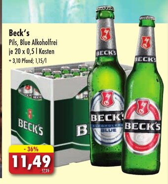 Lösch Depot Beck's Pils 20 x 0,5 l Kasten Angebot