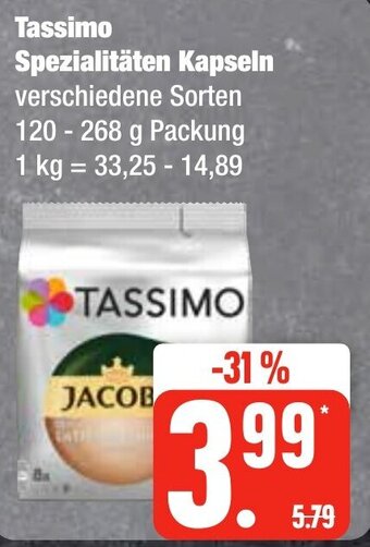 Edeka Frischemarkt Tassimo Spezialitäten Kapseln 120-268 g Packung Angebot