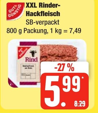 Edeka Frischemarkt XXL Rinder-Hackfleisch 80 g Packung Angebot