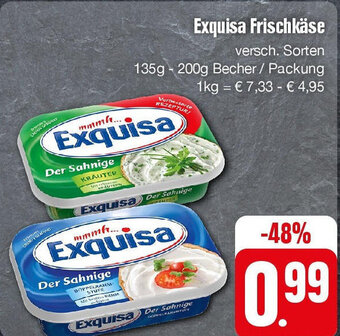 Edeka Exquisa Frischkäse 135g-200g Becher / Packung Angebot