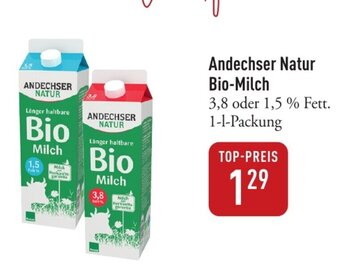 Galeria Markthalle Andechser Natur Bio-Milch 1 l Packung Angebot